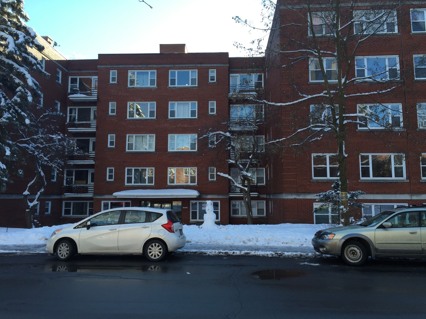 Montreal apartment building with windows